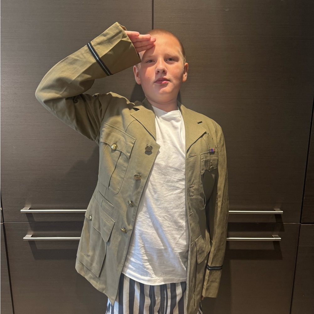 Kids Tan Military-Style Jacket